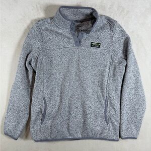 L.L. Bean Large Regular Heather Gray Women's Button Snap Sweater